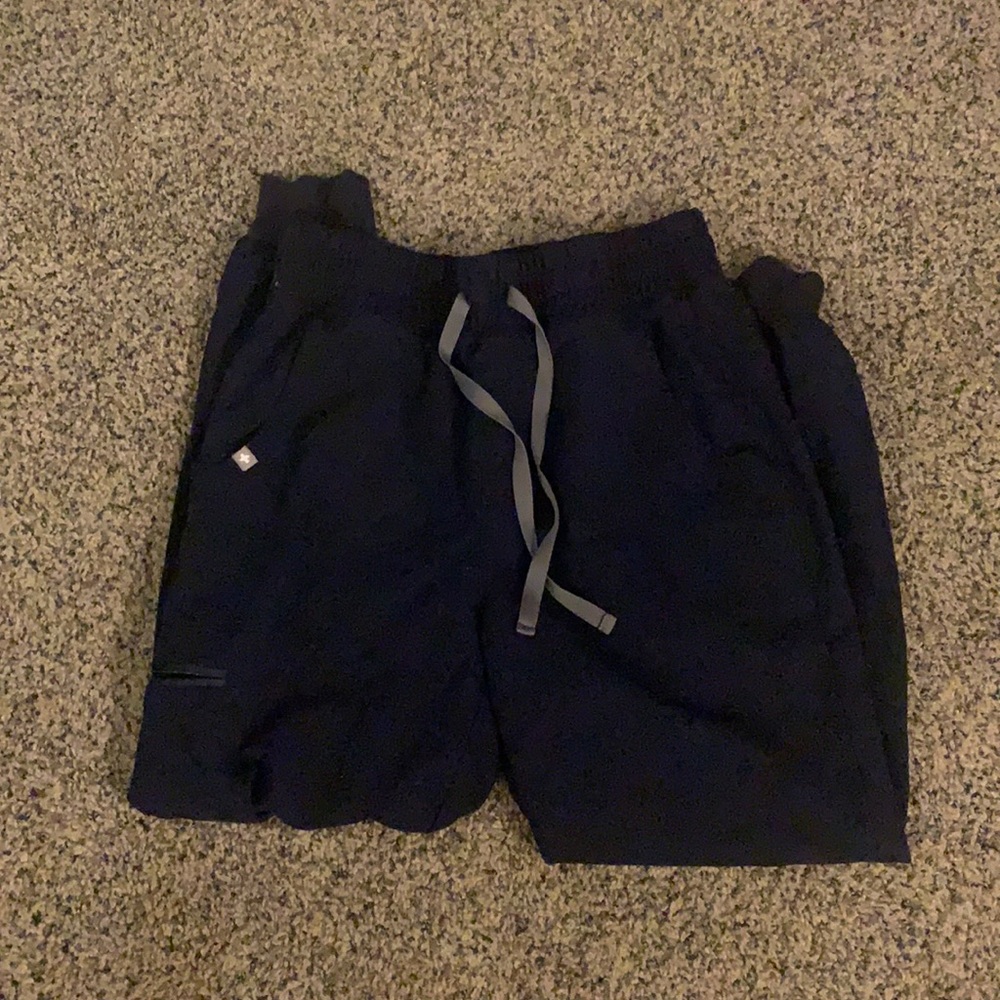 Navy blue figs joggers petite small